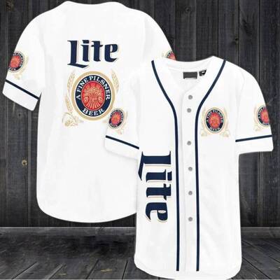 Classic Miller Lite Baseball Jersey A Fine Pilsner Beer Classic Miller Lite Baseball Jersey A Fine Pilsner Beer