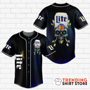 Miller Lite Baseball Jersey Cool Lite Beer Skull For Baseball Lovers Miller Lite Baseball Jersey Cool Lite Beer Skull For Baseball Lovers
