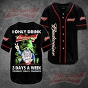 Funny Gnome Drinking 3 Days A Week Budweiser Baseball Jersey Funny Gnome Drinking 3 Days A Week Budweiser Baseball Jersey