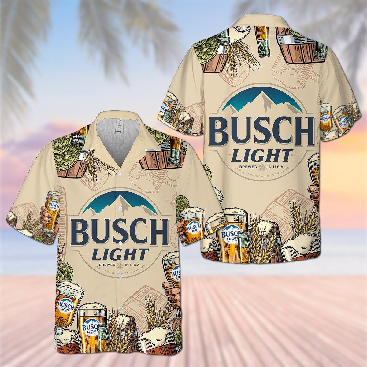 Busch Light Hawaiian Shirt Brewed In USA Best Gift For Beer Lovers Busch Light Hawaiian Shirt Brewed In USA Best Gift For Beer Lovers