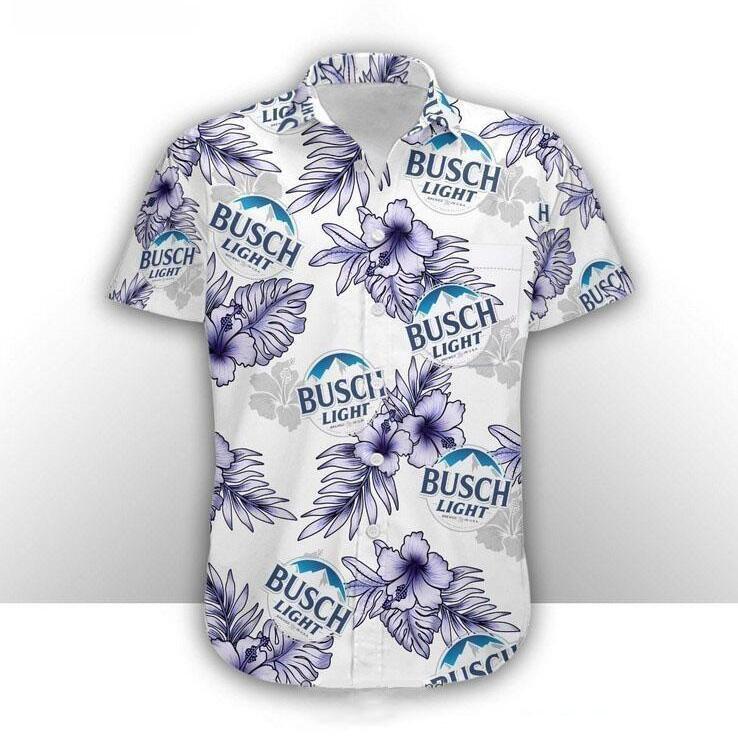 Busch Light Hawaiian Shirt Hibiscus Flowers For Busch Fans Busch Light Hawaiian Shirt Hibiscus Flowers For Busch Fans