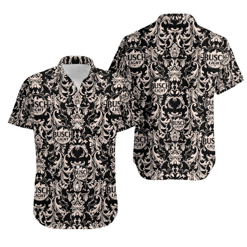 Busch Light Hawaiian Shirt Unique Renaissance Pattern Dark Theme Busch Light Hawaiian Shirt Unique Renaissance Pattern Dark Theme