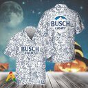 Busch Light Hawaiian Shirt Happy Halloween Doodle Art Busch Light Hawaiian Shirt Happy Halloween Doodle Art