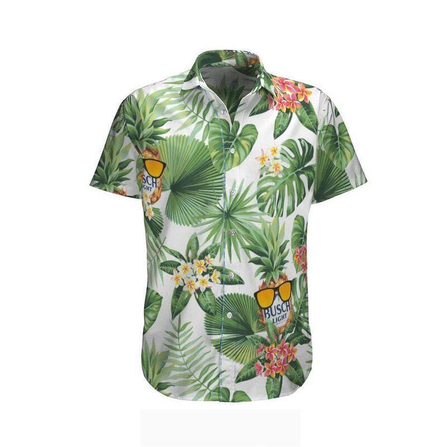Busch Light Hawaiian Shirt Green Tropical Leaves And Beer Busch Light Hawaiian Shirt Green Tropical Leaves And Beer
