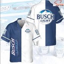 Classic Busch Light Hawaiian Shirt Dual Colors Blue And White Classic Busch Light Hawaiian Shirt Dual Colors Blue And White