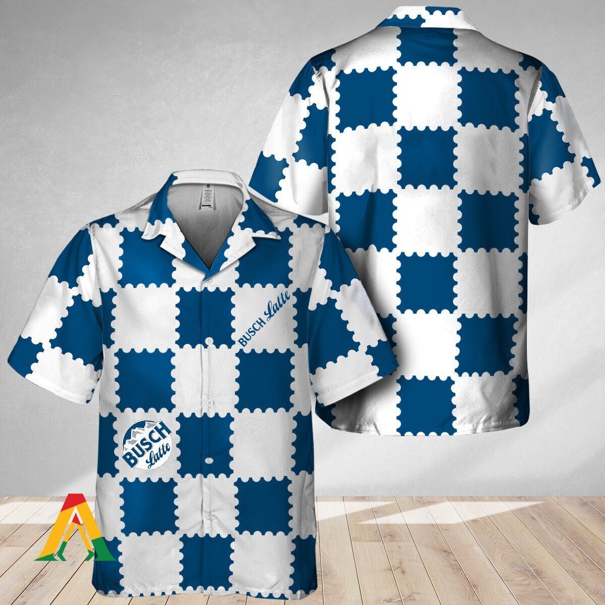 Gingham Busch Latte Hawaiian Shirt Gift For Beer Lovers Gingham Busch Latte Hawaiian Shirt Gift For Beer Lovers