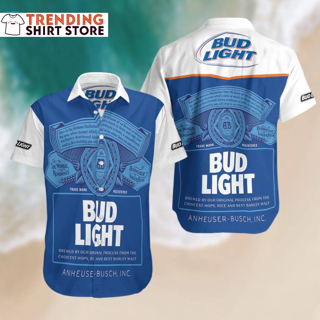 Bud Light Hawaiian Shirt Anheuser-Busch Inc Summer Gift For Beer Drinkers Bud Light Hawaiian Shirt Anheuser-Busch Inc Summer Gift For Beer Drinkers