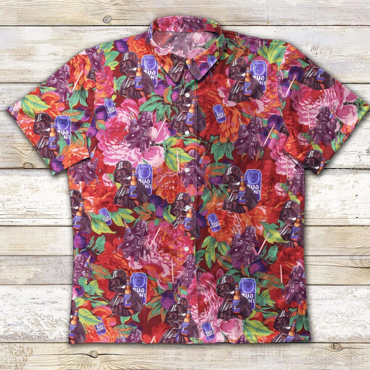 Bud Light Hawaiian Shirt Darth Vader Star Wars Drinking Beer Bud Light Hawaiian Shirt Darth Vader Star Wars Drinking Beer