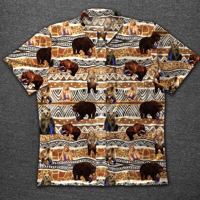 Bud Light Hawaiian Shirt Vintage Pattern With Drunk Bears Bud Light Hawaiian Shirt Vintage Pattern With Drunk Bears