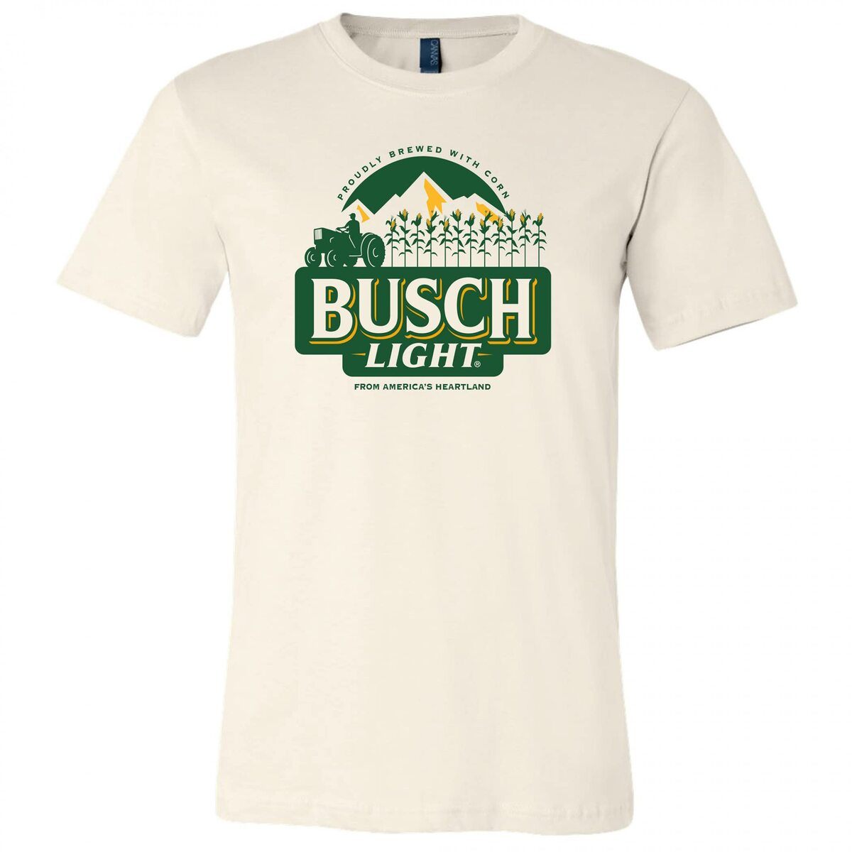 Busch Light T-Shirt Farmers Proudly Brewed With Corn From America's Heartland