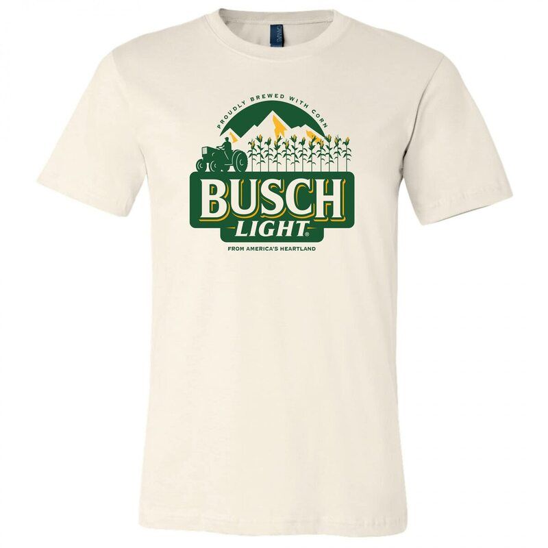 Busch Light T-Shirt Farmers Proudly Brewed With Corn From America's Heartland Busch Light T-Shirt Farmers Proudly Brewed With Corn From America's Heartland