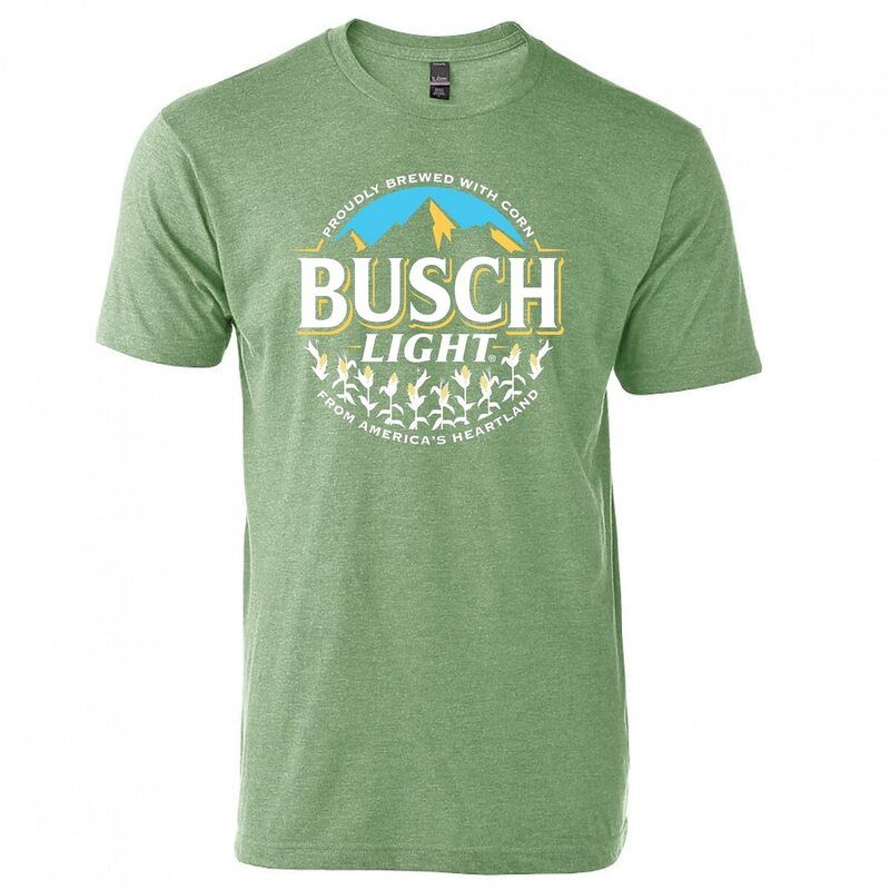 Busch Light T-Shirt For The Farmers Proudly Brewed With Corn Circle Logo Busch Light T-Shirt For The Farmers Proudly Brewed With Corn Circle Logo