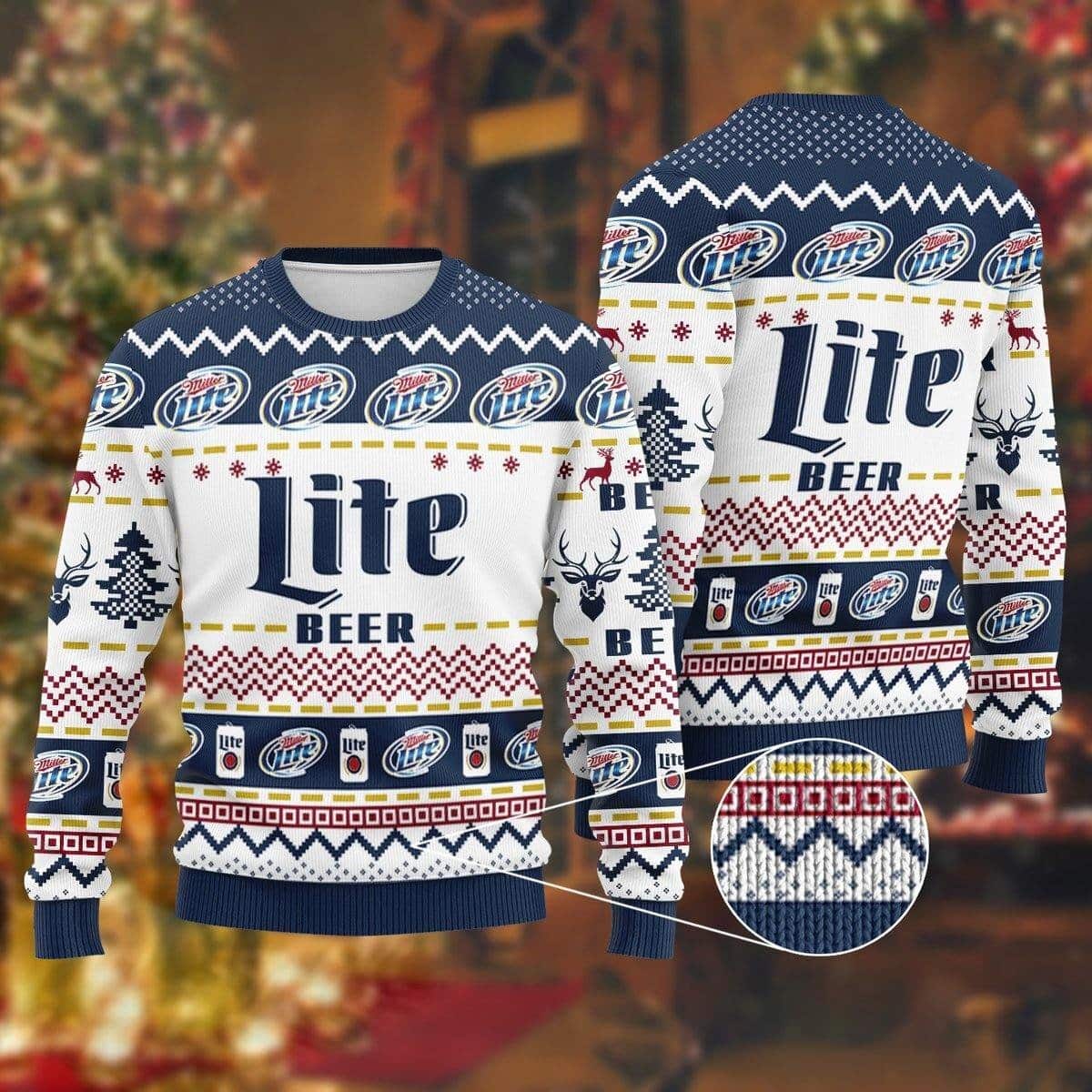 Cool Miller Lite Ugly Christmas Sweater Christmas Gift For Beer Lovers