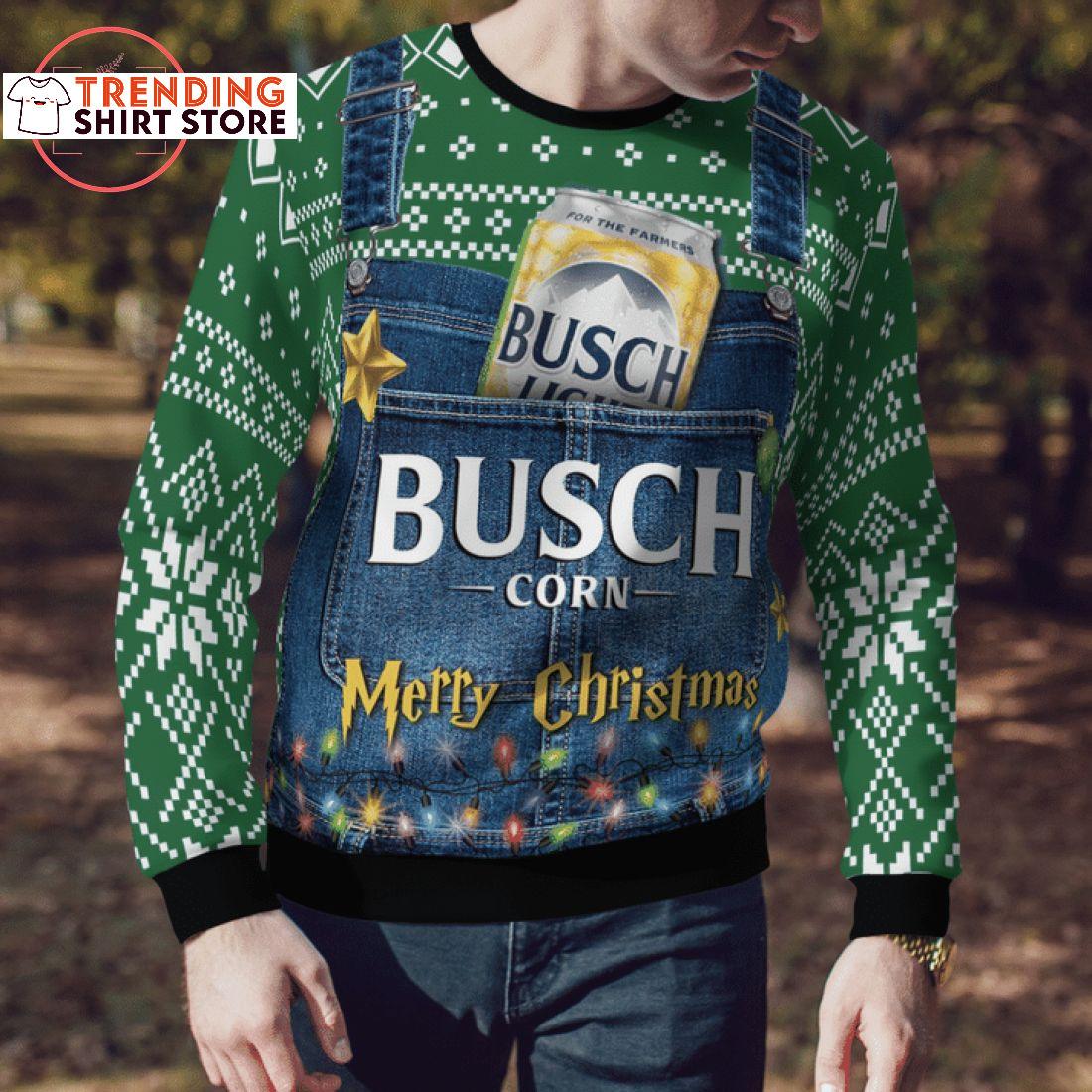 Busch Light Ugly Christmas Sweater Harry Potter Merry Christmas