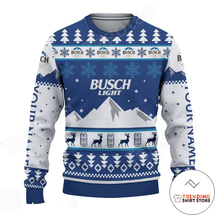 Busch Light Ugly Christmas Sweater Snowy Mountain Beer Lover Gift Busch Light Ugly Christmas Sweater Snowy Mountain Beer Lover Gift