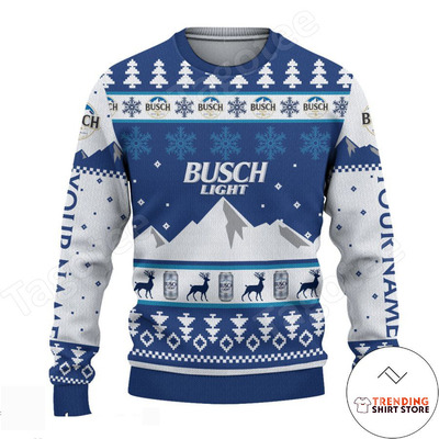 Busch Light Ugly Christmas Sweater Snowy Mountain Beer Lover Gift Busch Light Ugly Christmas Sweater Snowy Mountain Beer Lover Gift