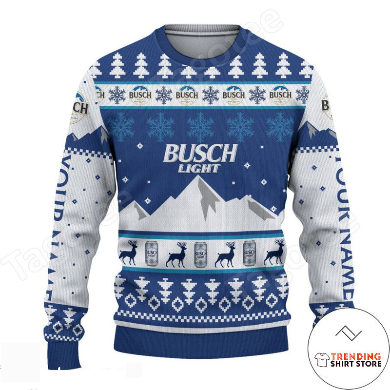 Busch Light Ugly Christmas Sweater Snowy Mountain Beer Lover Gift Busch Light Ugly Christmas Sweater Snowy Mountain Beer Lover Gift