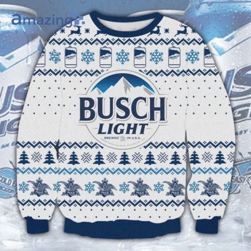 Busch Light Ugly Christmas Sweater Brewed In USA For Beer Drinkers