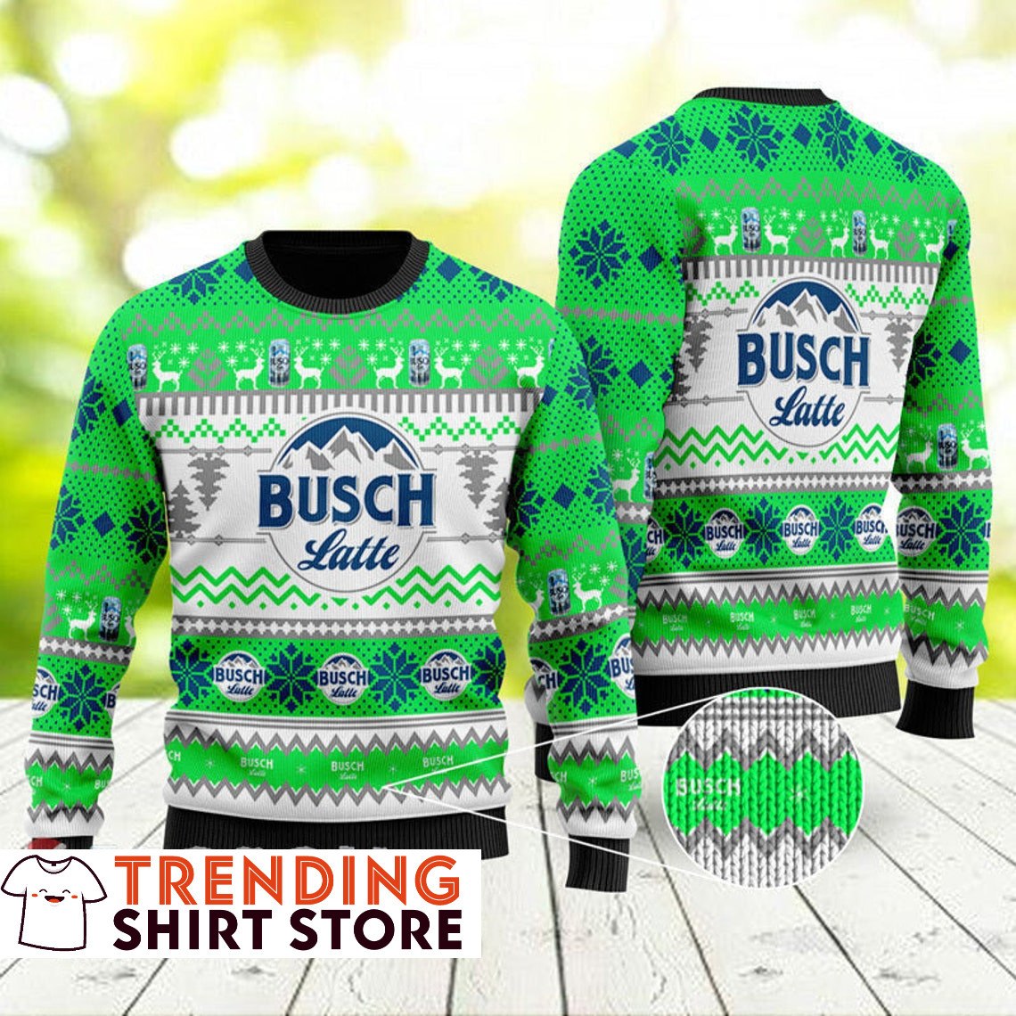 Busch Latte Beer Ugly Christmas Sweater Green Christmas All Over Print