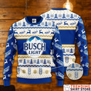 Busch Light Ugly Christmas Sweater Reindeer Pine Trees Snowflakes Busch Light Ugly Christmas Sweater Reindeer Pine Trees Snowflakes