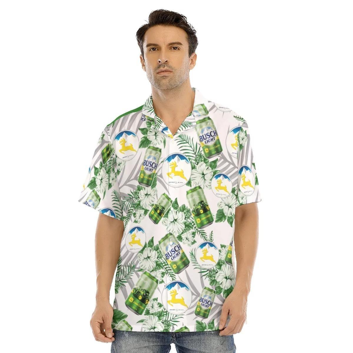 Funny Busch Light Hawaiian Shirt John Deere Beer