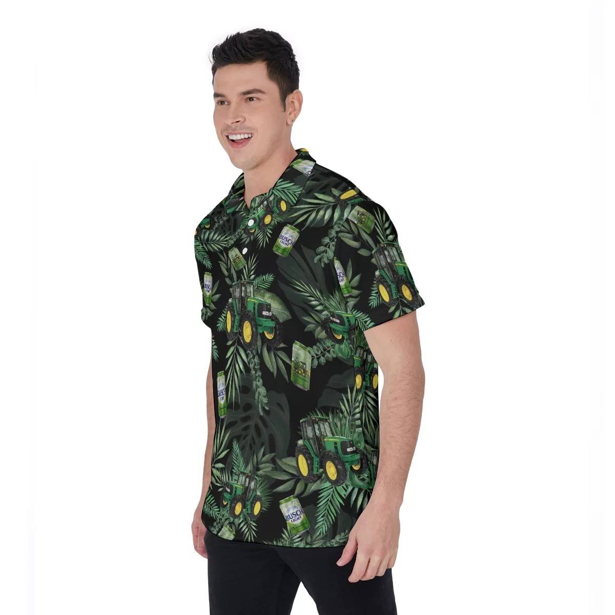 John Deere Busch Light Hawaiian Shirt Tractors For The Farmers Tropical Leaves John Deere Busch Light Hawaiian Shirt Tractors For The Farmers Tropical Leaves