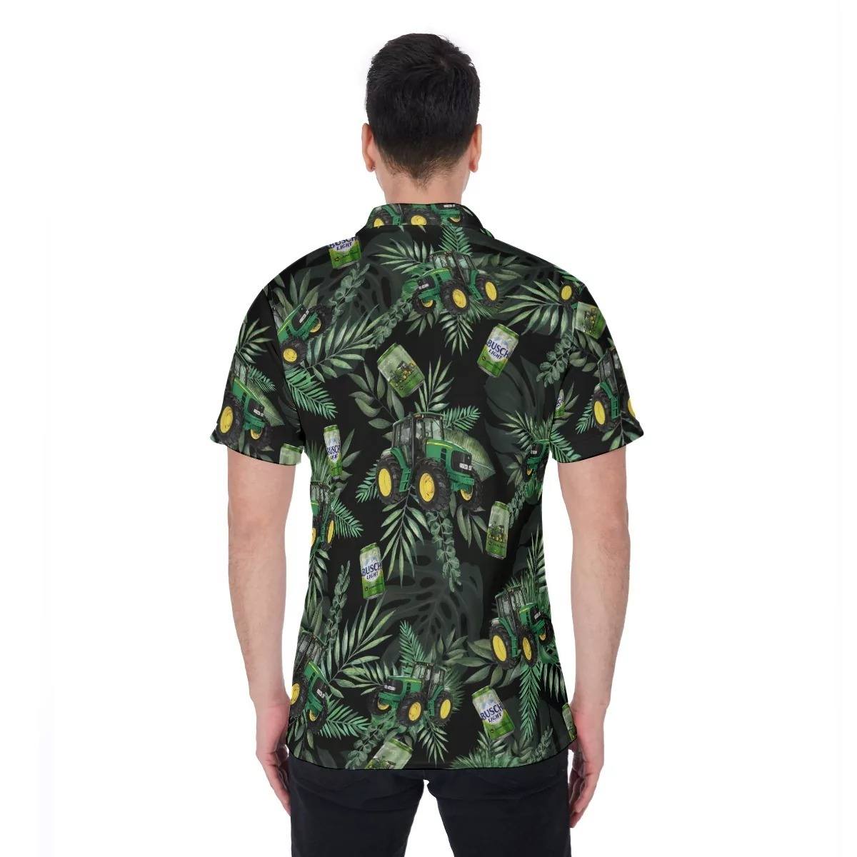 John Deere Busch Light Hawaiian Shirt Tractors For The Farmers Tropical Leaves John Deere Busch Light Hawaiian Shirt Tractors For The Farmers Tropical Leaves