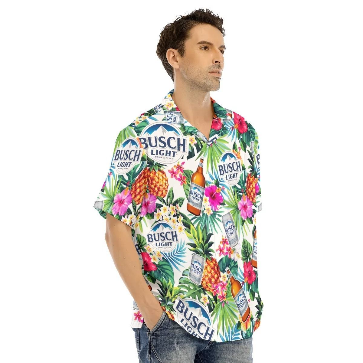 Busch Light Hawaiian Shirt Color Tropical Flora Fruit Gift For Summer Lovers Busch Light Hawaiian Shirt Color Tropical Flora Fruit Gift For Summer Lovers