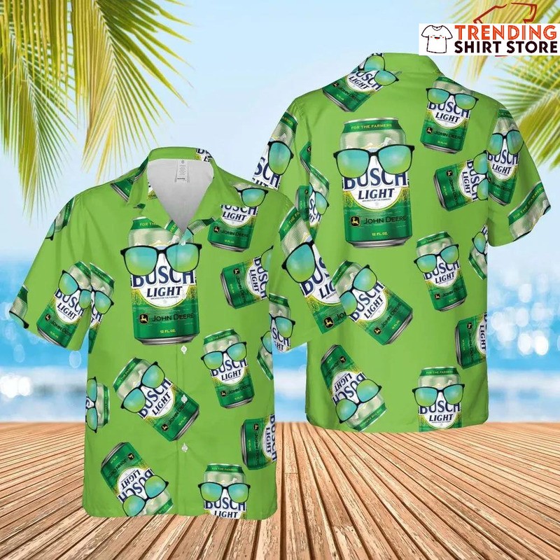 Funny Cool John Deere Busch Light Hawaiian Shirt For Beer Lovers Funny Cool John Deere Busch Light Hawaiian Shirt For Beer Lovers