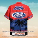Hot Bud Light Hawaiian Shirt Palm Tree Sunset Summer Beach Hot Bud Light Hawaiian Shirt Palm Tree Sunset Summer Beach