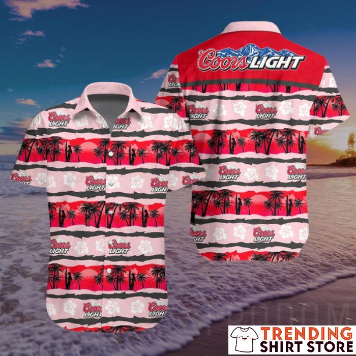 Coors Light Hawaiian Shirt Hot Palm Tree Summer Beach For Beach Lovers Coors Light Hawaiian Shirt Hot Palm Tree Summer Beach For Beach Lovers