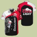 Red Black White Baby Groot Loves Coors Light Hawaiian Shirt Red Black White Baby Groot Loves Coors Light Hawaiian Shirt