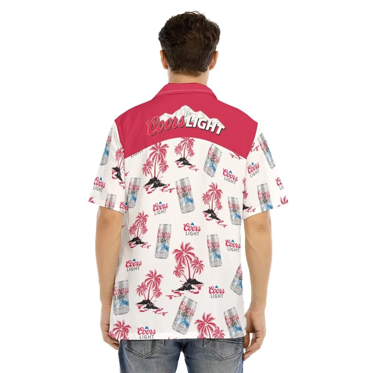 Coors Light Hawaiian Shirt Red Palm Island For Beach Lovers Coors Light Hawaiian Shirt Red Palm Island For Beach Lovers