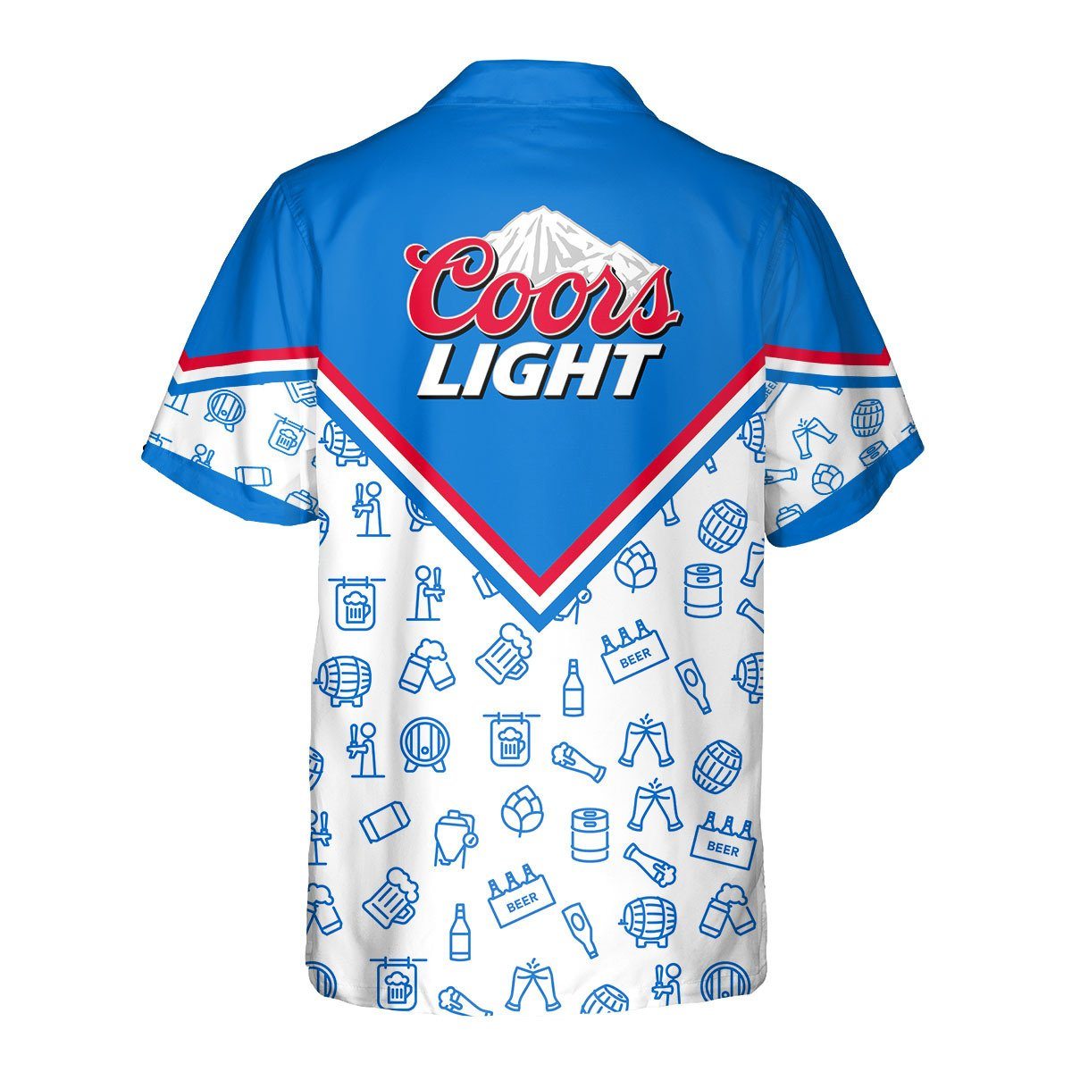 Coors Light Beer Hawaiian Shirt Drawing Pattern Coors Light Beer Hawaiian Shirt Drawing Pattern