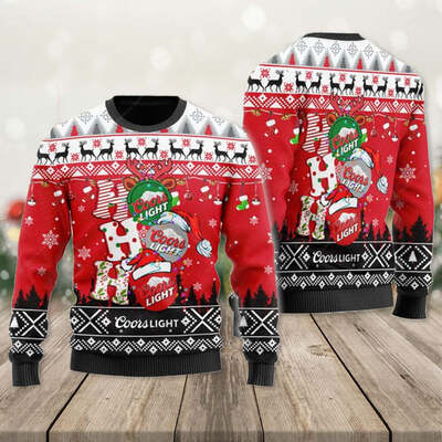 Coors Light Ugly Christmas Sweater Funny Ho Ho Ho Christmas Theme Coors Light Ugly Christmas Sweater Funny Ho Ho Ho Christmas Theme