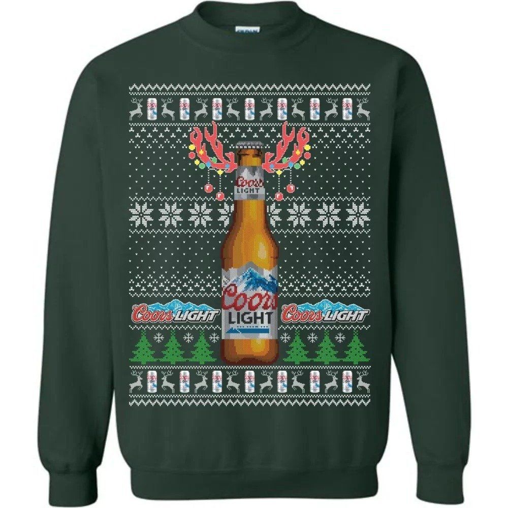 Funny Coors Light Ugly Christmas Sweater Reindeer Beer Bottle Funny Coors Light Ugly Christmas Sweater Reindeer Beer Bottle