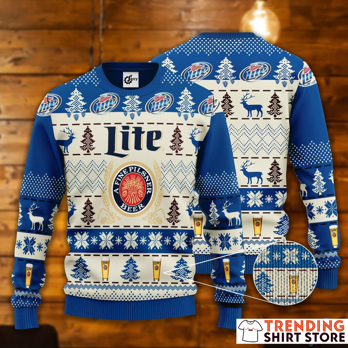 Miller Lite Ugly Christmas Sweater A Fine Pilsner Beer Christmas Gift