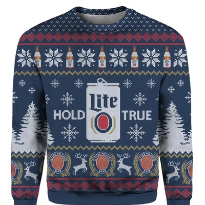 Miller Lite Ugly Christmas Sweater Hold Lite True For Christmas Lovers Miller Lite Ugly Christmas Sweater Hold Lite True For Christmas Lovers