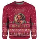 Red Girl In The Moon Miller High Life Ugly Christmas Sweater