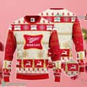 Miller High Life Ugly Christmas Sweater Red Christmas And Snowflakes Pattern