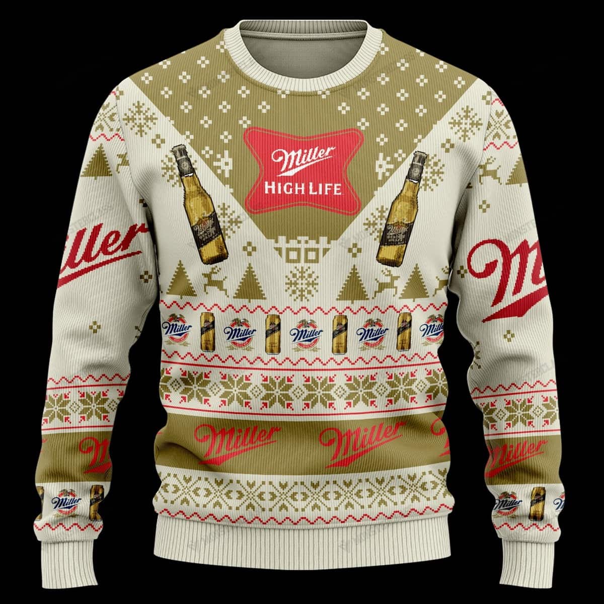 Miller High Life Ugly Christmas Sweater Unique Gift For Beer Lovers Miller High Life Ugly Christmas Sweater Unique Gift For Beer Lovers