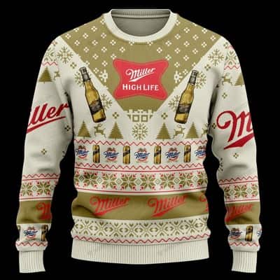 Miller High Life Ugly Christmas Sweater Unique Gift For Beer Lovers Miller High Life Ugly Christmas Sweater Unique Gift For Beer Lovers