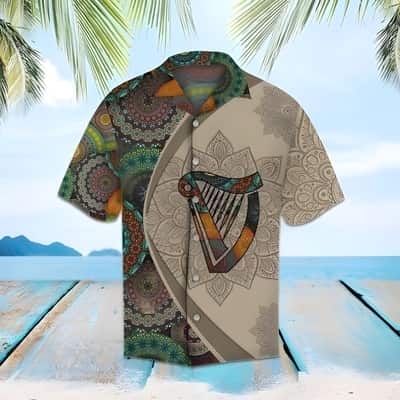 Vintage Guinness Hawaiian Shirt Multiple Colored Mandala Pattern Vintage Guinness Hawaiian Shirt Multiple Colored Mandala Pattern