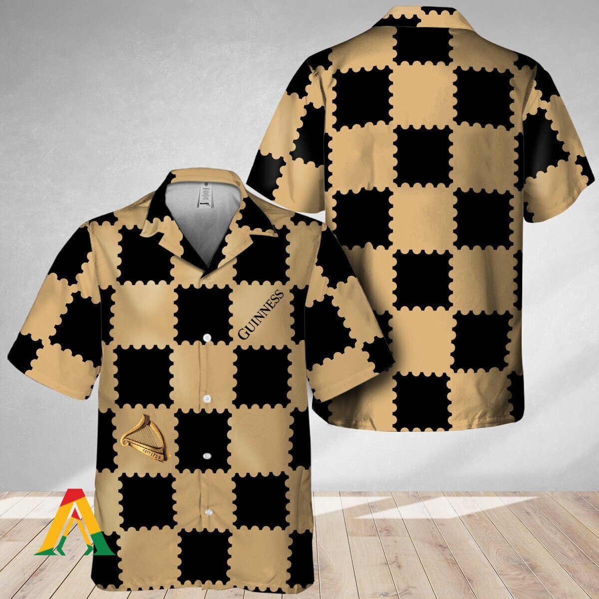 Classic Gingham Guinness Hawaiian Shirt Gift For Beer Drinkers