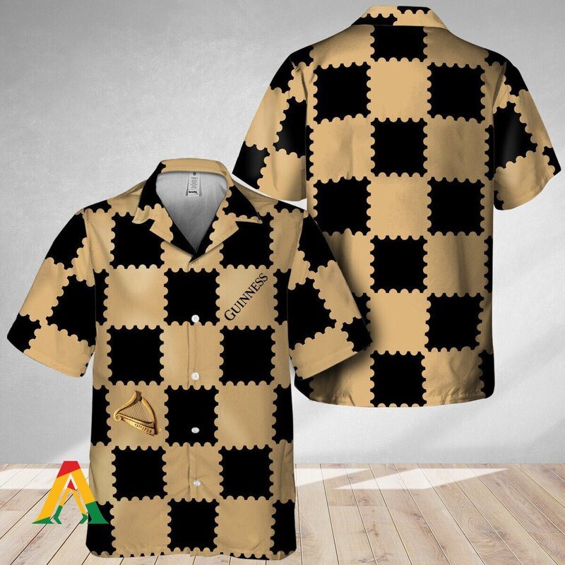 Classic Gingham Guinness Hawaiian Shirt Gift For Beer Drinkers Classic Gingham Guinness Hawaiian Shirt Gift For Beer Drinkers