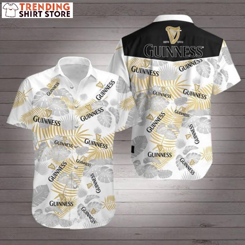 Guinness Hawaiian Shirt Tropical Leaves Gift For Beer Lovers Guinness Hawaiian Shirt Tropical Leaves Gift For Beer Lovers