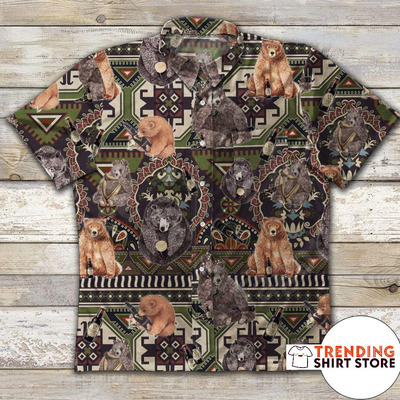 Vintage Pattern And Bears Loves Guinness Beer Hawaiian Shirt Vintage Pattern And Bears Loves Guinness Beer Hawaiian Shirt