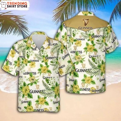 Guinness Hawaiian Shirt Bright Yellow And Green Flora Guinness Hawaiian Shirt Bright Yellow And Green Flora