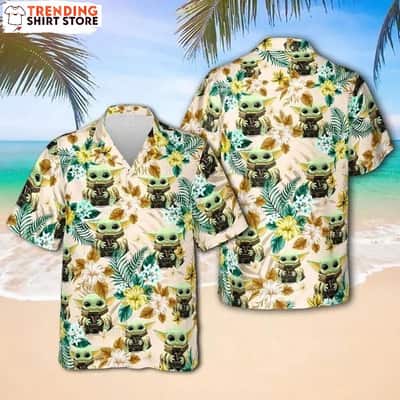Star Wars Baby Yoda Loves Floral Guinness Hawaiian Shirt Star Wars Baby Yoda Loves Floral Guinness Hawaiian Shirt