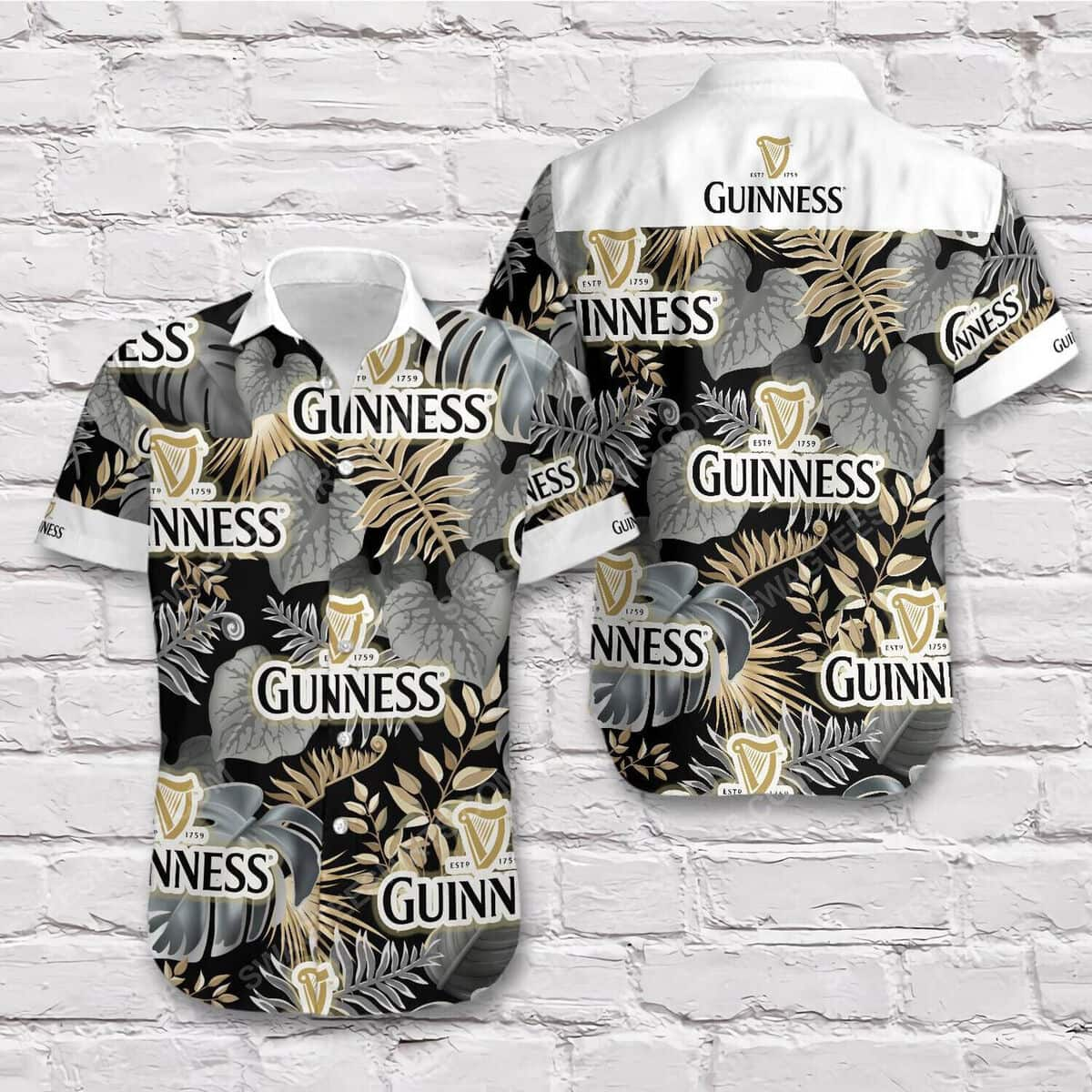 Guinness Beer Hawaiian Shirt Tropical Leaves For Beach Lovers